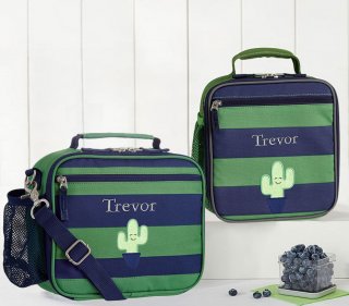 Fairfax Green/Navy Stripe Classic Lunch Bag Fairfax Green/Navy Stripe Classic Lunch Bag