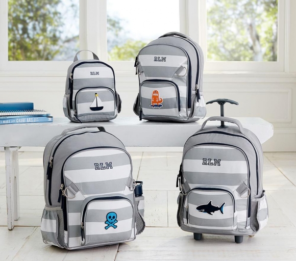 Fairfax Grey/White Stripe Backpacks Fairfax Grey/White Stripe Backpacks