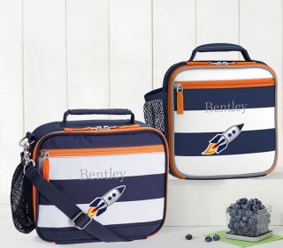 Fairfax Navy/White Stripe with Orange Trim Lunch Boxes Fairfax Navy/White Stripe with Orange Trim Lunch Boxes