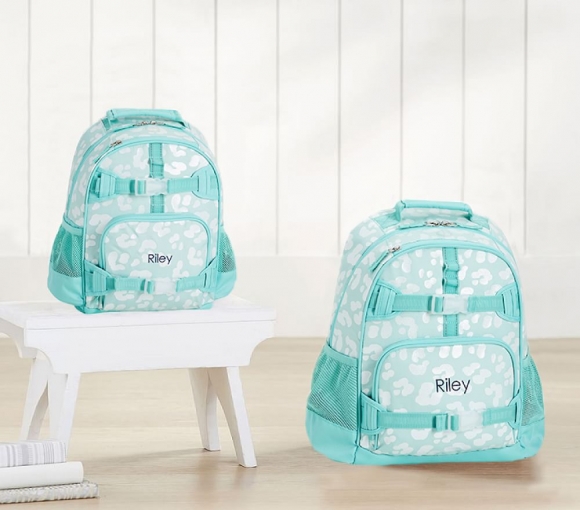 Mackenzie Aqua Cheetah Glitter Backpacks Mackenzie Aqua Cheetah Glitter Backpacks