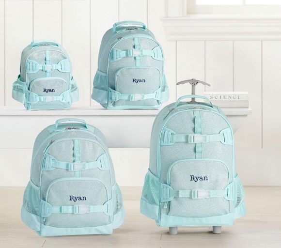 Mackenzie Aqua Sparkle Glitter Backpacks