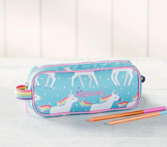 Mackenzie Aqua Unicorn Pencil Case Mackenzie Aqua Unicorn Pencil Case