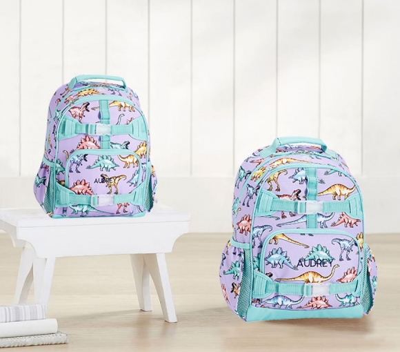 Mackenzie Lavender Multi Dinosaur Backpacks Mackenzie Lavender Multi Dinosaur Backpacks