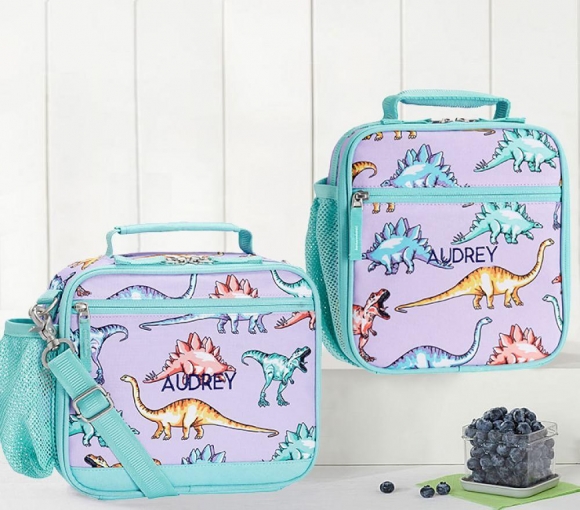 Mackenzie Lavender Multi Dinosaur Lunch Boxes Mackenzie Lavender Multi Dinosaur Lunch Boxes