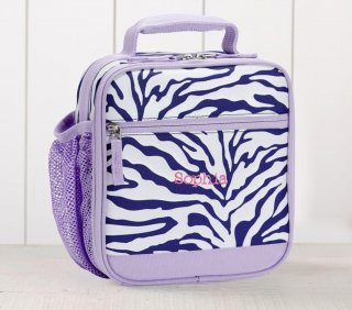 Mackenzie Lavender Zebra Glitter Lunch Box