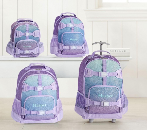 Mackenzie Lavender/Aqua Ombre Sparkle Glitter Backpacks Mackenzie Lavender/Aqua Ombre Sparkle Glitter Backpacks