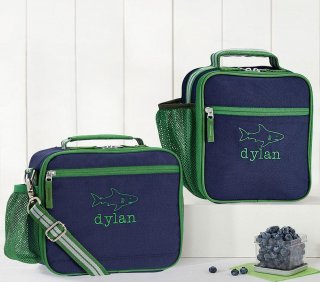 Mackenzie Navy Green Trim Solid Lunch Box