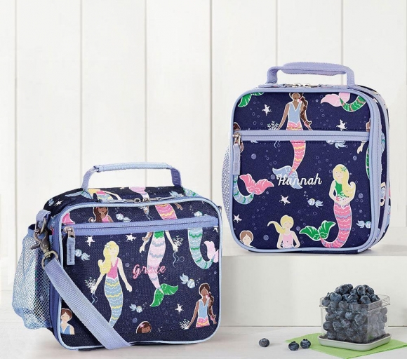Mackenzie Navy Mermaid Lunch Bag Mackenzie Navy Mermaid Lunch Bag
