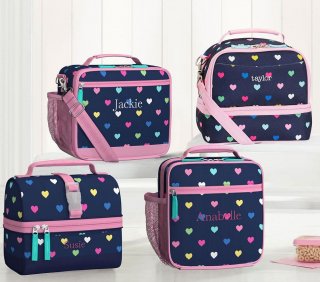Mackenzie Navy Pink Multi Hearts Lunch Bag Mackenzie Navy Pink Multi Hearts Lunch Bag