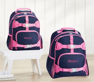 Mackenzie Navy Pink Trim Solid Backpacks Mackenzie Navy Pink Trim Solid Backpacks