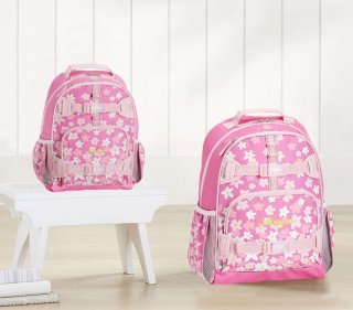 Mackenzie Pink Falling Flowers Glow-in-the-dark Backpacks
