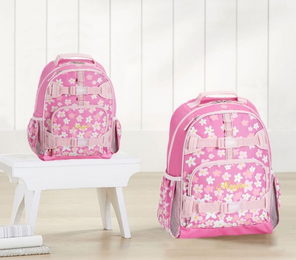 Mackenzie Pink Falling Flowers Glow-in-the-dark Backpacks