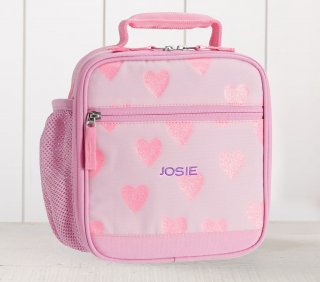 Mackenzie Pink Hearts Glitter Lunch Box Mackenzie Pink Hearts Glitter Lunch Box