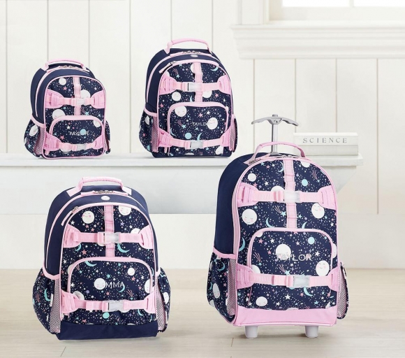 Mackenzie Pink Navy Glow-in-the-Dark Moons Backpacks Mackenzie Pink Navy Glow-in-the-Dark Moons Backpacks