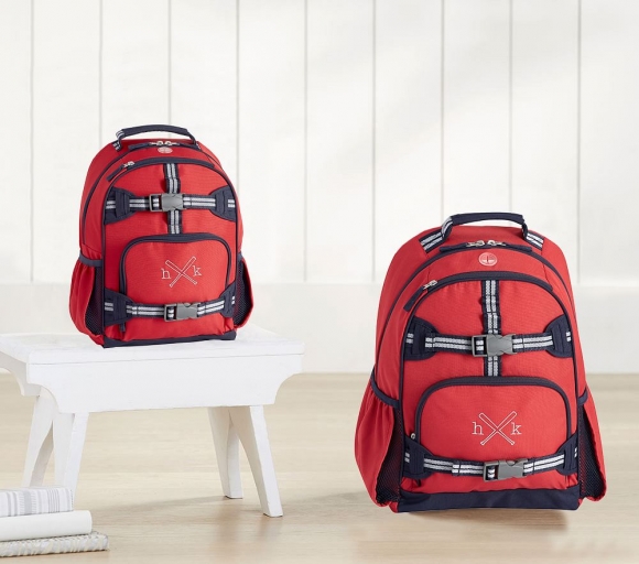 Mackenzie Red Navy Trim Solid Backpacks Mackenzie Red Navy Trim Solid Backpacks