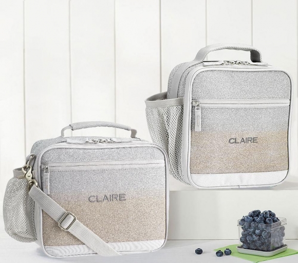 Mackenzie Silver/Gold Ombre Sparkle Glitter Lunch Boxes Mackenzie Silver/Gold Ombre Sparkle Glitter Lunch Boxes