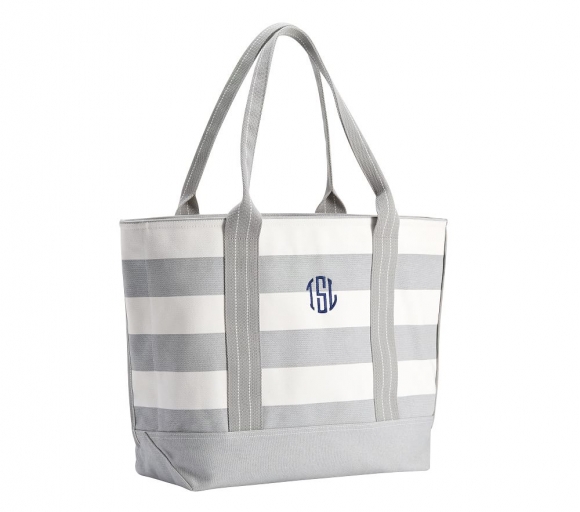 Mark & Graham x pbk Grey Rugby Stripe Family Tote Mark & Graham x pbk Grey Rugby Stripe Family Tote