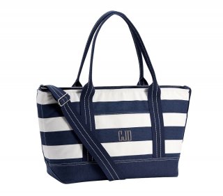 Mark & Graham x pbk Navy Rugby Stripe Cooler Tote Mark & Graham x pbk Navy Rugby Stripe Cooler Tote