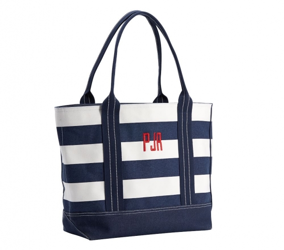 Mark & Graham x pbk Navy Rugby Stripe Family Tote Mark & Graham x pbk Navy Rugby Stripe Family Tote